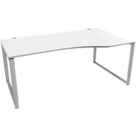Schäfer Shop Genius Schäfer Shop  Genius Free-form bureau MODENA FLEX, beugelvoet, handmatig in hoogte verstelbaar, rechter uitsteeksel, B 1800 mm, wit