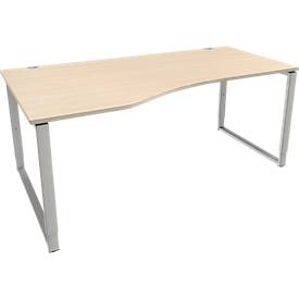 Schäfer Shop Genius Schäfer Shop  Genius Freeform bureau MODENA FLEX, ijzer-op-onderstel, handmatig in hoogte verstelbaar, linkse verlenging, B 1800 mm, ahorn afwerking