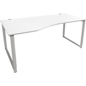 Schäfer Shop Genius Schäfer Shop  Genius Free-form bureau MODENA FLEX, beugelvoet, handmatig in hoogte verstelbaar, linkeruitbouw, B 1800 mm, wit