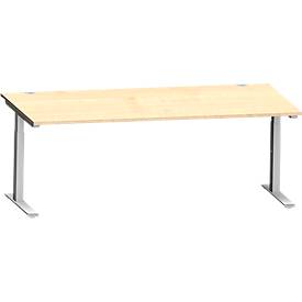 Schäfer Shop Genius bureau MODENA FLEX, C-voet rechthoekige buis, B 2000 x D 1000 mm, ahorn/wit aluminium
