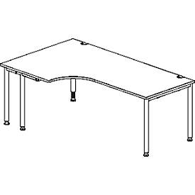 Schäfer Shop Genius Schäfer Shop  Genius Hoekbureautafel MODENA FLEX 90°, aanbouw links, eenzijdig, ingekorte zijpanelen, 4-poot ronde buis, beukenpatroon