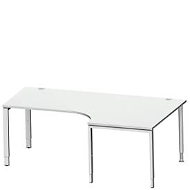 Schäfer Shop Genius hoekbureau MODENA FLEX 90°, aanbouw rechts, B 2000 mm, lichtgrijs