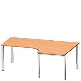 Schäfer Shop Genius hoekbureau MODENA FLEX 90°, aanbouw rechts, B 2000 mm, beuk