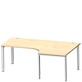 Schäfer Shop Genius hoekbureau MODENA FLEX 90°, aanbouw rechts, B 2000 mm, ahorn