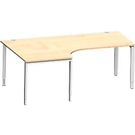 Schäfer Shop Genius hoekbureau MODENA FLEX 90°, aanbouw links, B 2000 mm, ahorn