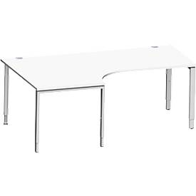 Schäfer Shop Genius bureau. 90° links, 4-F, VKTAngled desk MODENA FLEX 90°, aanbouw links, B 2000 mm, wit
