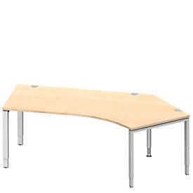 Schäfer Shop Genius hoekbureau MODENA FLEX 135°, aanbouw rechts, B 2165 mm, esdoorn