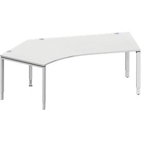Schäfer Shop Genius hoekbureau MODENA FLEX 135°, aanbouw links, B 2165 mm, lichtgrijs