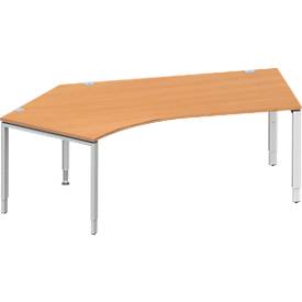 Schäfer Shop Genius schuin bureau MODENA FLEX 135°, aanbouw links, B 2165 mm, beuk