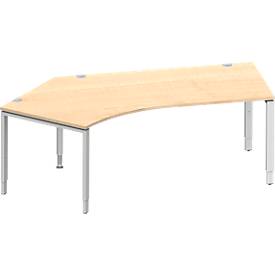 Schäfer Shop Genius hoekbureau MODENA FLEX 135°, aanbouw links, B 2165 mm, esdoorn