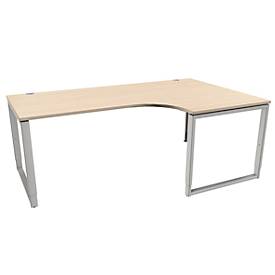 Schäfer Shop Genius hoekbureau MODENA FLEX, 90°, beugelpoot, bevestiging rechts, B 2000 mm, ahorn afwerking