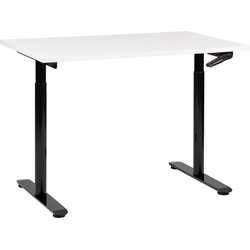 Beliani DESTINAS-Verstelbaar bureau-Wit|Zwart-120 x 72 cm-Spaanplaat