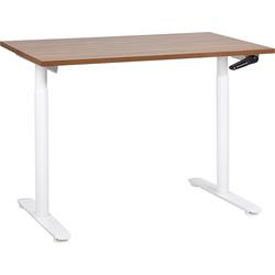 Beliani DESTINAS-Verstelbaar bureau-Donkerbruin|Wit-120 x 72 cm-MDF