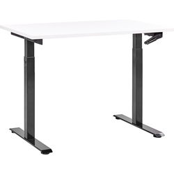 Beliani DESTINES-Verstelbaar bureau-Wit|Zwart-120 x 72 cm-Spaanplaat
