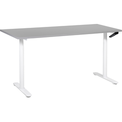 Beliani DESTINAS-Verstelbaar bureau-Grijs|Wit-160 x 72 cm -Spaanplaat