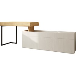 Meubella Bureau Floren - Grijs - 2 lades