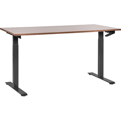 Beliani DESTINES-Verstelbaar bureau-Bruin|Zwart-160 x 72 cm-MDF