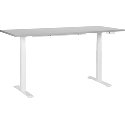 Beliani DESTINES-Elektrisch Verstelbaar bureau-Grijs|Wit-180 cm-MDF