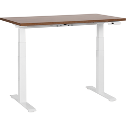 Beliani DESTINES-Elektrisch verstelbaar bureau-Donkerbruin|Wit-MDF