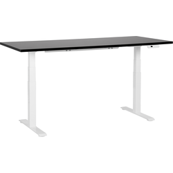 Beliani DESTINES-Elektrisch Verstelbaar bureau-Wit|Zwart-180 cm-MDF