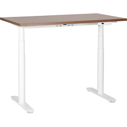 Beliani DESTINAS-Elektrisch bureau-Donkerhout|Wit-120 cm-Spaanplaat