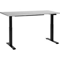 Beliani DESTINES-Elektrisch Verstelbaar bureau-Grijs|Zwart- 160 cm-MDF
