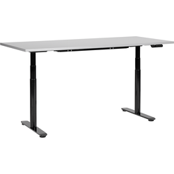Beliani DESTINAS- Elektrisch Verstelbaar bureau-Grijs|Zwart-180 cm-MDF