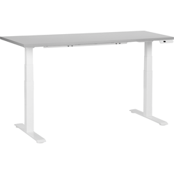 Beliani DESTINES-Elektrisch Verstelbaar bureau-Grijs|Wit-160 cm-MDF