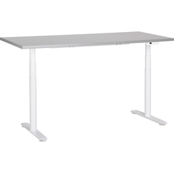 Beliani DESTINAS-Elektrisch Verstelbaar bureau-Grijs|Wit-160 cm-MDF