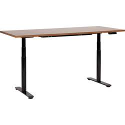 Beliani DESTINAS-Elektrisch bureau-Donkerhout|Zwart-180 cm-MDF