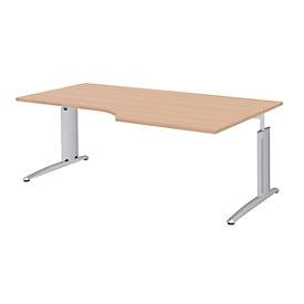 Hoekbureautafel BARI, 90°, vorm A, hoek rechts, C-poot, B 2000 x D 1000 mm, camara