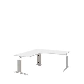 Hoekbureautafel BARI, 90°, hoek links, C-poot, B 1800 x D 1800 mm, wit