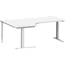 Schäfer Shop Genius hoekbureau MODENA FLEX 90°, C-voet rechthoekige buis, B 2000 mm, bevestiging links,