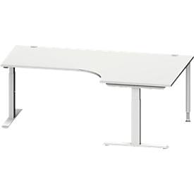 Schäfer Shop Genius Schäfer Shop  Genius Hoekbureautafel MODENA FLEX 90°, T-poot rechthoekige buis, B 2000 mm, aanbouw rechts,