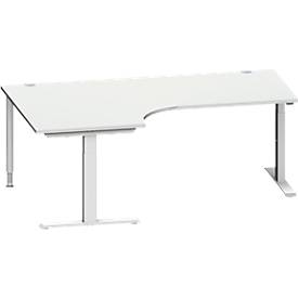 Schäfer Shop Genius Schäfer Shop  Genius Hoekbureautafel MODENA FLEX 90°, T-poot rechthoekige buis, B 2000 mm, aanbouw links,