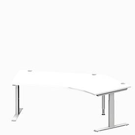 Schäfer Shop Genius Schäfer Shop  Genius Hoekbureautafel MODENA FLEX 135°, T-poot rechthoekige buis, B 2165 mm, aanbouw rechts, wit/blank aluminium