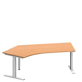 Schäfer Shop Genius Schäfer Shop  Genius Hoekbureautafel MODENA FLEX 135°, T-poot rechthoekige buis, B 2165 mm, aanbouw links, beuken/blank aluminium