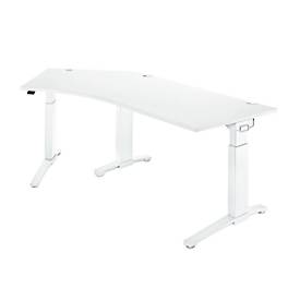 Schäfer Shop Genius Schäfer Shop  Genius Bureautafel 135° PLANOVA ergoSTYLE, aanbouw links, handm. in hoogte verstelbaar, B 2165 x D 800 mm, wit/wit