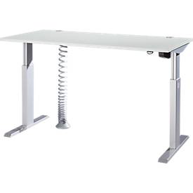 Schäfer Shop Select Schäfer Shop  Select ERGO-T bureau, 1-traps elektrische hoogteverstelling, rechthoek, T-poot, B 1600 x D 800 x H 725-1185 mm, lichtgrijs