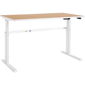 Schäfer Shop Select Schäfer Shop  Select Bureautafel Moxxo IQ, elektrisch in hoogte verstelbaar, rechthoek, C-poot, B 1600 x D 800 x H 725-1185 mm, Beukenpatroon/wit