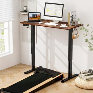 Costway In Hoogte Verstelbaar Bureau 120 x 60 cm Elektrisch Sta-Bureau met 2 Haken en Kabelmanagement Sta-Zittafel met Geheugenfunctie