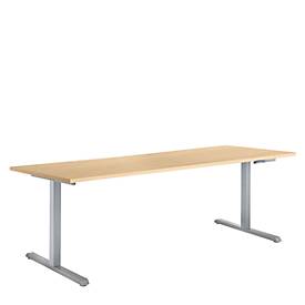 Zit-/stawerkplek met zwengel Multiflex, in hoogte verstelbaar, B 1600 mm, Ahornpatroon/blankaluminium