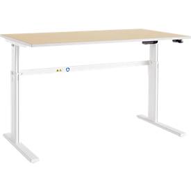 Schäfer Shop Select Schäfer Shop  Select Bureautafel Moxxo IQ, elektrisch in hoogte verstelbaar, rechthoek, C-poot, B 1800 x D 800 x H 725-1185 mm, esdoornpatroon/wit