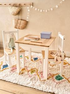 VERTBAUDET Tafel + 2 stoelen van hout wit