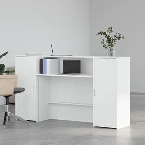 vidaXL Receptiebalie 180x50x103,5 cm bewerkt hout wit