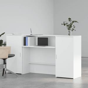 vidaXL Receptiebalie 200x50x103,5 cm bewerkt hout wit