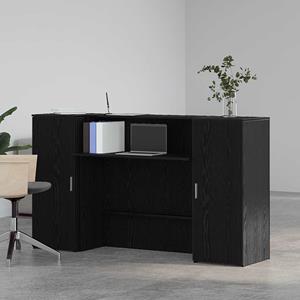 vidaXL Receptiebalie 180x50x103,5 cm bewerkt hout zwart eikenkleur