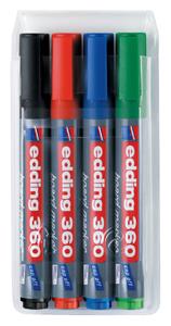 Edding neu 4-360-4-2 Whiteboardmarkerset Zwart, Blauw, Rood, Groen 1 stuk(s)