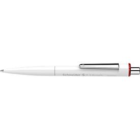 Schneider Balpen  K3 Biosafe, slagbreedte M, onuitwisbaar, bioplastic, witte ton, rode inkt, 10 stuks.