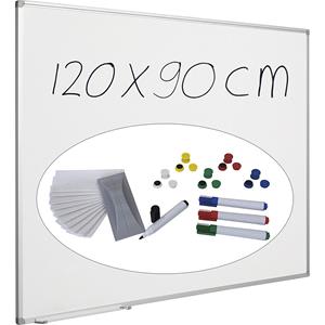 Eurokraft pro Whiteboard-set Economy, plaatstaal, gelakt, b x h = 1200 x 900 mm